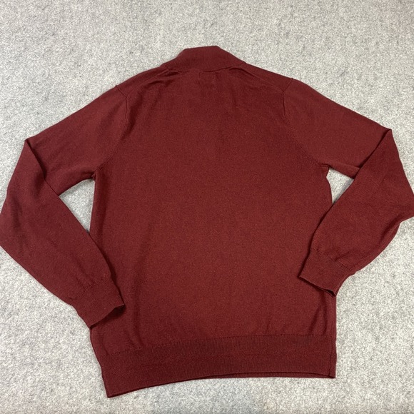 14th & Union Sweater Mens Medium Red Half Zip Pullover Cotton Cashmere Blend - Picture 2 of 10